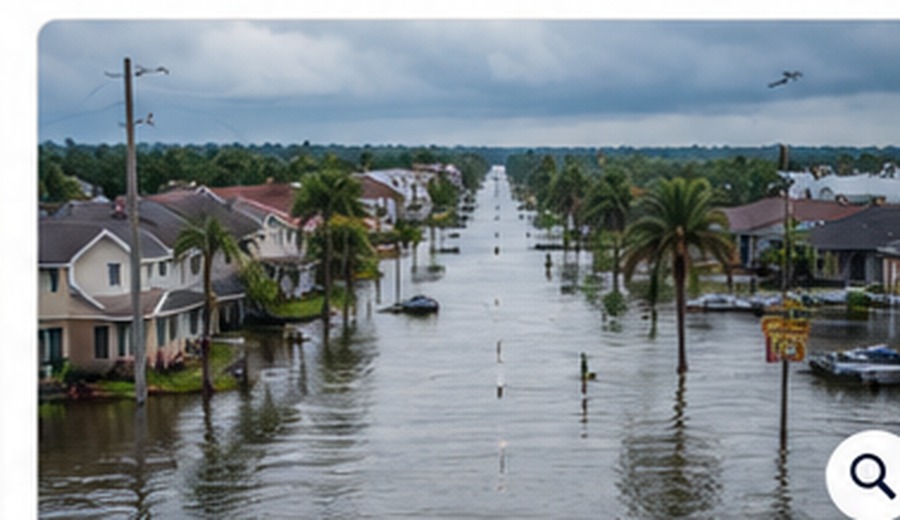 Neighborhood street affected by flooding